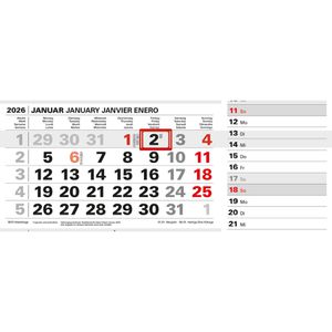 Produktbild für 3-Monatskalender Böttcher-AG Jahr 2026, mit Werbedruck