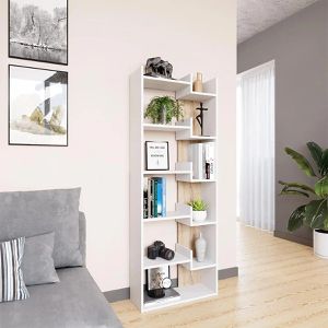 Produktbild für Bücherregal Vicco Fico, weiß / sonoma eiche