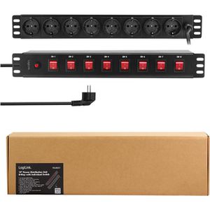 Produktbild für Steckdosenleiste LogiLink PDU8D01, PDU, 2m Kabel