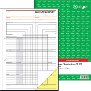 Rapportbuch Sigel SD030, Regiebericht, A4