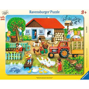 Ravensburger Puzzle 06020, Was gehört wohin, Rahmenpuzzle, ab 3 Jahre, 15 Teile