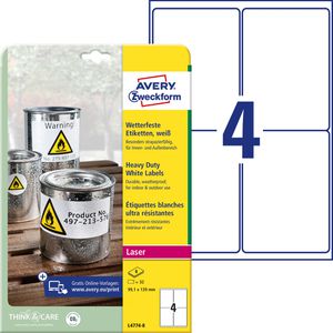 Folienetiketten Zweckform L4774-8, weiß, matt