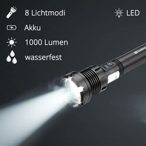 Produktbild für Taschenlampe Sandberg 421-09, schwarz, LED, aufladbar