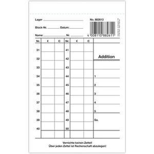 Produktbild für Kassenblock Herlitz 882613, A6