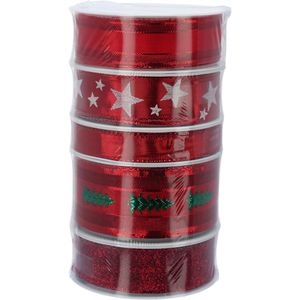 Produktbild für Geschenkband Präsent Weihnachten, rot