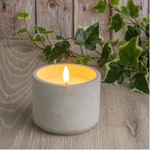 Produktbild für LED-Kerze Ideen-mit-Herz 013532-02, Echtwachs im Beton-Gefäß