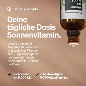 Produktbild für Vitamin-D natural-elements 50 ml, für 1700 Tropfen