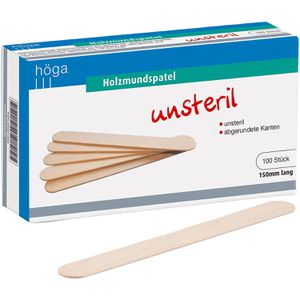 Höga Holzspatel Holzmundspatel, 150 x 18mm, unsteril, 100 Stück