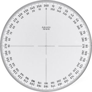 Aristo Halbkreiswinkelmesser AR1512/5, Vollkreis, 360 Grad, aus