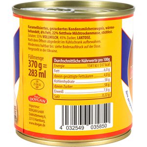 Produktbild für Kondensmilch Dovgan Karamell gezuckert 8% Fett