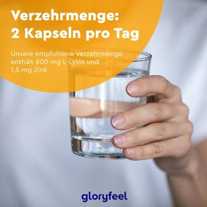 Produktbild für Lysin gloryfeel L-Lysin, 400 Kapseln