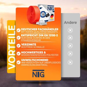 Produktbild für Spanngurt NTG LS.7101, rot, mit Klemmschloss