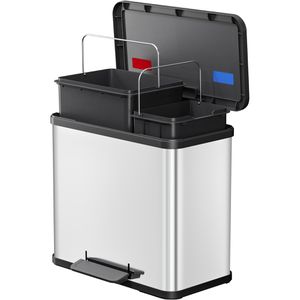 Produktbild für Mülleimer Hailo Öko duo Plus L, silber
