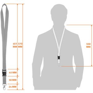 Produktbild für Schlüsselband Karteo grau, Textil