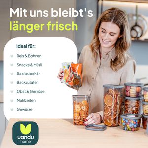 Produktbild für Vorratsdose uandu grau, aus Kunststoff
