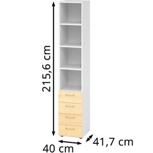 Produktbild für Kombischrank Hammerbacher Serie 9 Advanced, ahorn / weiß
