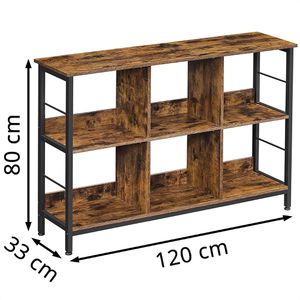 Produktbild für Bücherregal Vasagle LLS104B01, schwarz / vintage braun