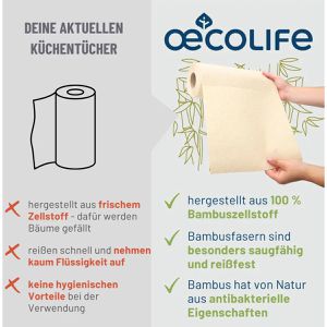 Produktbild für Küchenrolle Oecolife Bambus, 3-lagig