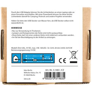 Produktbild für Lichterkette Idena 31483, Micro, 120 LED, innen