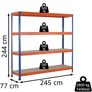 Produktbild für Weitspannregal Schulte 18297-N, 4 Holzböden