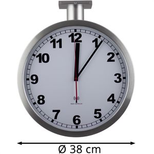 Produktbild für Wanduhr Eurotime 51764-47, Aluminium, analog, Funkuhr