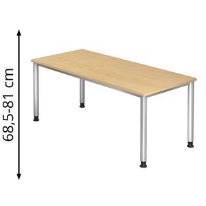 Schreibtisch Hammerbacher H-Serie, ahorn / silber