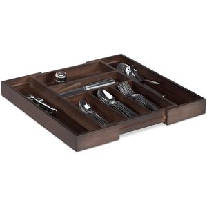 Besteckkasten Relaxdays 10023245, dunkelbraun, aus Bambus