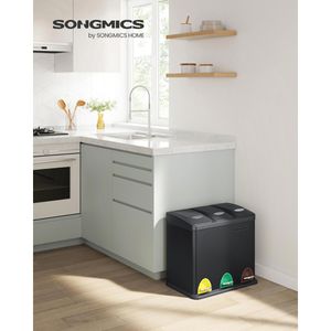 Produktbild für Mülleimer Songmics LTB24BK, schwarz