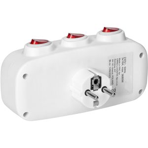 Produktbild für Steckdosenadapter Virone weiß, mit Schalter