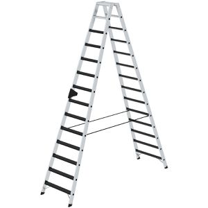 Stehleiter MUNK 41647, nivello-Leiterfüße, beidseitig begehbar