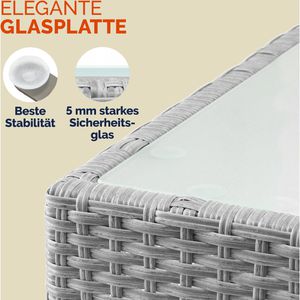 Produktbild für Beistelltisch CASARIA 109730, grau, aus Glas / Kunststoff