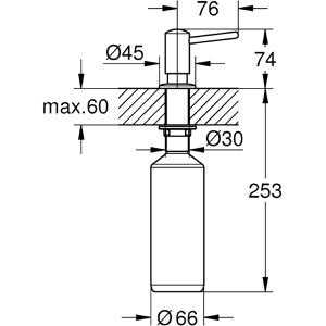 Produktbild für Spülmittelspender GROHE Contemporary 40536000, verchromt