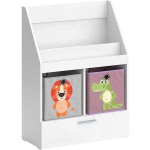 Bücherregal Vicco Luigi, weiß, mit 2 Faltboxen