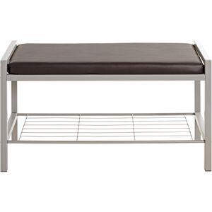 Produktbild für Schuhbank Haku-Möbel 90550, silber /schwarz, aus Metall