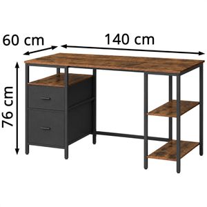 Produktbild für Schreibtisch Vasagle LWD104B01, braun / schwarz