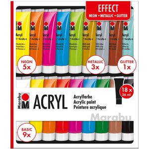 Acrylfarben Marabu 1210000000209 Set Effect