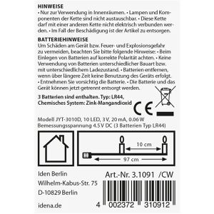 Produktbild für Lichterkette Idena Korkenlicht, Batteriebetrieb, für Innen