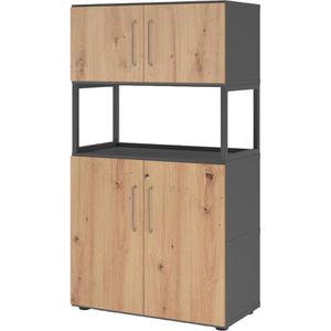 Produktbild für Kombischrank Hammerbacher FW48K5RG, asteiche / graphit