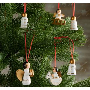Produktbild für Weihnachtsbaumschmuck BRUBAKER 8006, weiß/gold, 4,5 cm