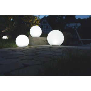 Produktbild für Wegeleuchte Heitronic Boule, weiß, mit Solar