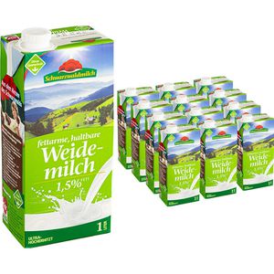 Milch Schwarzwaldmilch fettarme H-Weidemilch, Fettgehalt 1,5%
