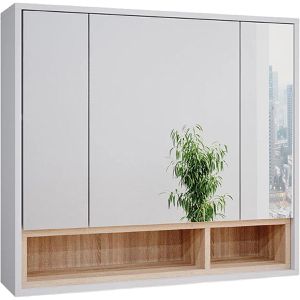 Spiegelschrank Vicco Beatrice, weiß / eiche