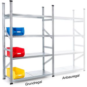 Produktbild für Schwerlastregal GEWE 512G4R, 4 Metallböden