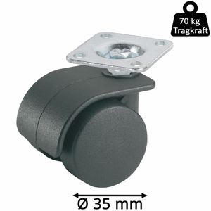 Produktbild für Möbelrolle Dörner+Helmer 761300A, mit Anschraubplatte