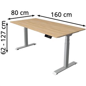 Produktbild für Schreibtisch Kerkmann Move 1 stable, eiche hell / silber