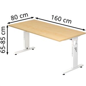 Produktbild für Schreibtisch Hammerbacher O-Serie, ahorn / weiß