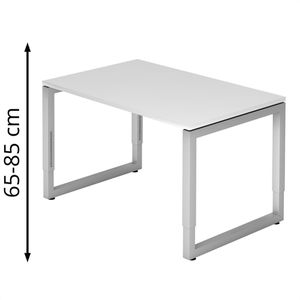 Schreibtisch Hammerbacher R-Serie, weiß / silber
