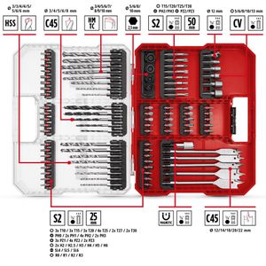 Produktbild für Bohrer-Bit-Set Einhell XL-Case, 108788