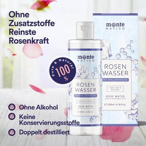 Produktbild für Gesichtswasser Monte-Nativo Rosenwasser mit Hyaluron, klärend
