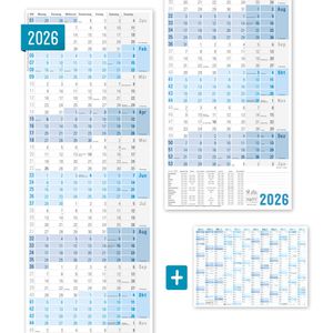 Produktbild für Plakatkalender Häfft 10053-7, Blau gefalzt, 2026